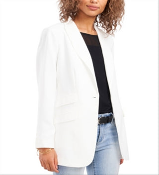 Vince Camuto Women's Luxe Crepe De Chine One Button Blazer White Size 4