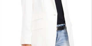 Vince Camuto Women's Luxe Crepe De Chine One Button Blazer White Size 4