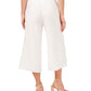 CeCe Women's Wide Leg Belted Waist Cropped Culotte Pants Beige Size 4