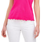 Riley & Rae Women's Kaia Ribbed Lettuce Edge Top Pink Size X-Small
