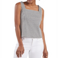 Riley & Rae Women's Check Sleeveless Square Neck Top Black Size Medium