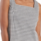 Riley & Rae Women's Check Sleeveless Square Neck Top Black Size Medium