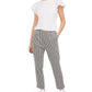 Riley & Rae Women's Rue Gingham Print Pants Gray Size 14