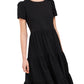 Riley & Rae Women's Lacey Tiered Puff Sleeve Dress Black Size Small