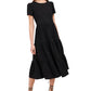 Riley & Rae Women's Lacey Tiered Puff Sleeve Dress Black Size Small