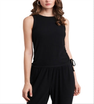 1.STATE Women's Side Seam Ruched Tank Black Size Small