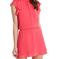 1.STATE Women's Flutter Sleeve Dress Pink Size Large