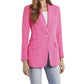 Vince Camuto Women's Long Sleeve Luxe Cdc One Button Blazer Pink Size 2 Petite