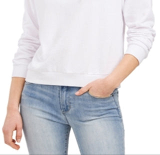 Riley & Rae Women's Blake Oversized Collar Sweatshirt Top White Size X-Large