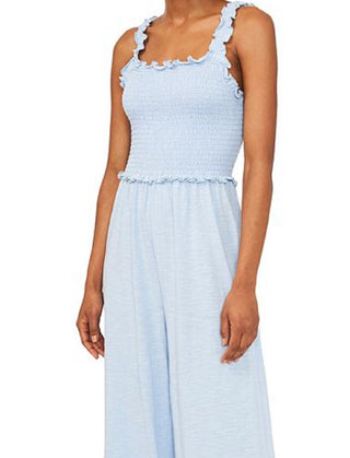 Riley & Rae Women's Smocked Jumpsuit Blue Size X-Small