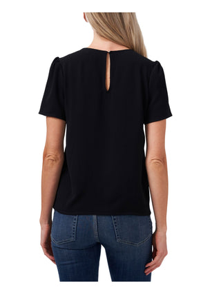 CeCe Women's Pleat Front Top Black Size Small