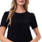 CeCe Women's Pleat Front Top Black Size Small