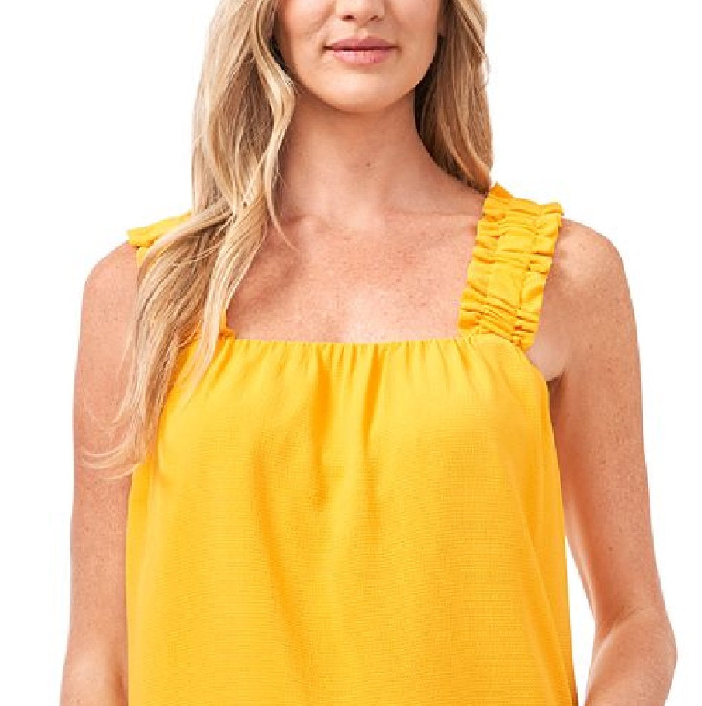 CeCe Women's Sleeveless Square Neck Top Yellow Size Small
