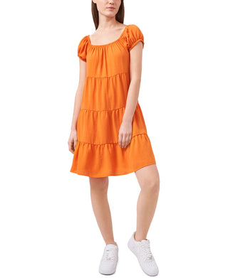 Riley & Rae Women's Tiered Cap Sleeve Dress Orange Size Medium