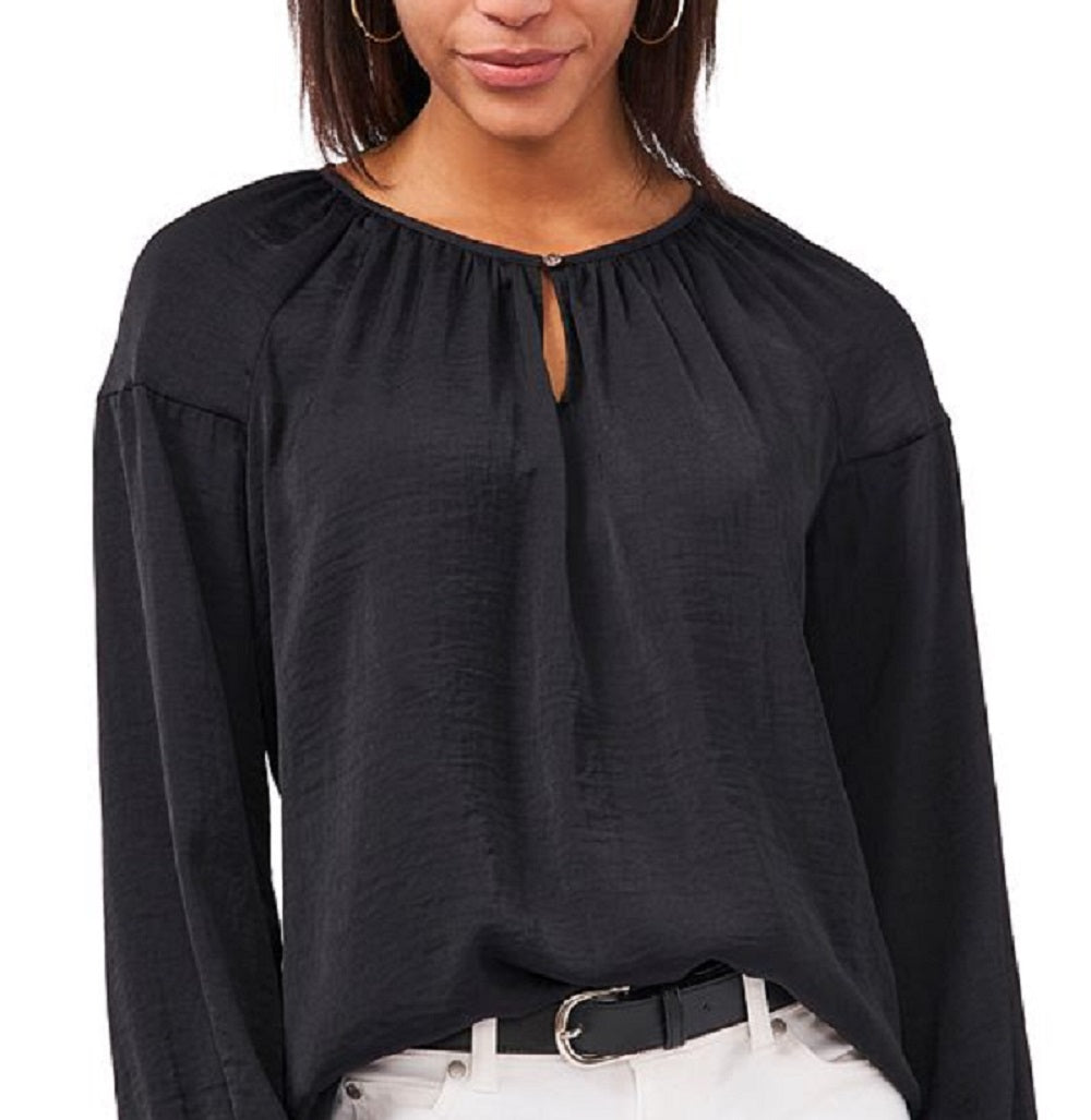 Vince Camuto Women's Hammered Satin Blouse Black Size X-Small