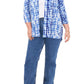 Vince Camuto Women's Tie Dye Open Front Cardigan Blue Size 1X
