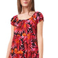 Riley & Rae Women's Floral Short Sleeve Off Shoulder Short Party Fit Flare Dress Red Size X-Small