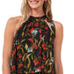 CeCe Women's Floral Halter Top Black Size Medium