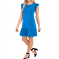 CeCe Women's Flutter Sleeve Short Wear To Work Dress Blue Size Small