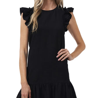 CeCe Women's Flutter Sleeve Shift Dress Black Size 6