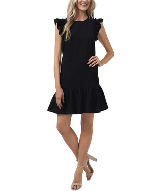 CeCe Women's Flutter Sleeve Shift Dress Black Size 6