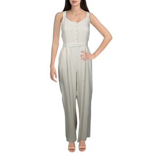 Riley & Rae Women's Belted Button-Top Jumpsuit  Calm Deser Size 12
