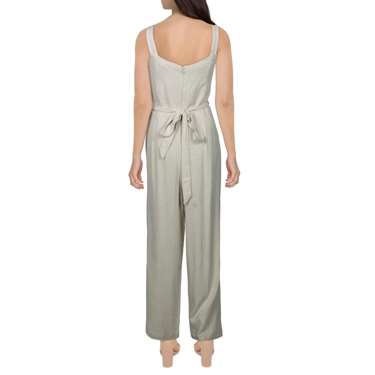 Riley & Rae Women's Belted Button-Top Jumpsuit  Calm Deser Size 12