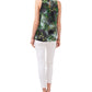 Vince Camuto Women's Printed Keyhole Back Top Black Small