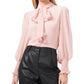 Vince Camuto Women's Puff Shoulder Tie Neck Blouse Pink Size Small