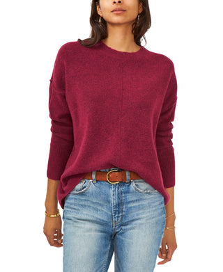 Vince Camuto Women's Center Seam Crewneck Sweater Red Size Small