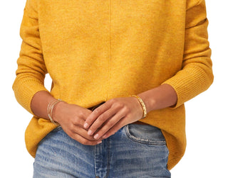 Vince Camuto Women's Center Seam Crewneck Sweater Yellow Size Medium