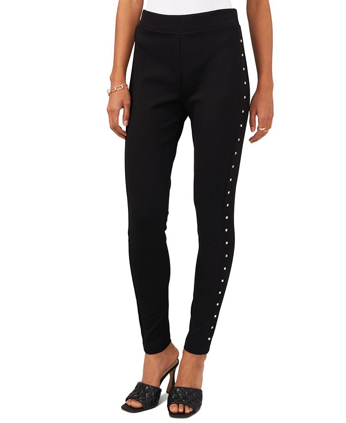 Vince Camuto Women's Studded High Rise Leggings Black Size Medium