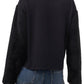 Vince Camuto Women's Faux Shearling Sleeve Knit Top Black Size XX-Large
