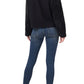 Vince Camuto Women's Faux Shearling Sleeve Knit Top Black Size XX-Large