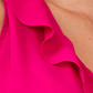 Vince Camuto Women's Ruffle Neck Sleeveless Georgette Blouse Pink Size M