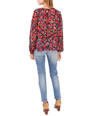 Vince Camuto Women's Studded Cuff Blouse Black Size X-Large