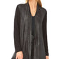 Vince Camuto Women's Drape Front Faux Leather Cardigan Grey Size Small