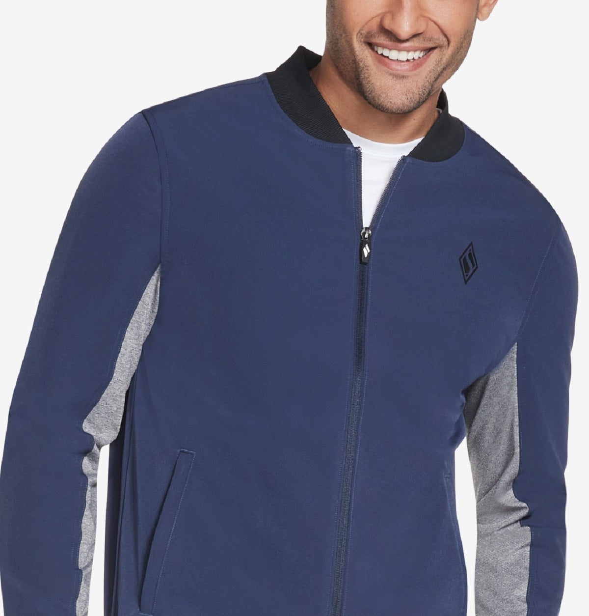Skechers Men's Go Walk Wear Skechweave Premium Colorblocked Bomber Jacket Blue Size XXX-Large