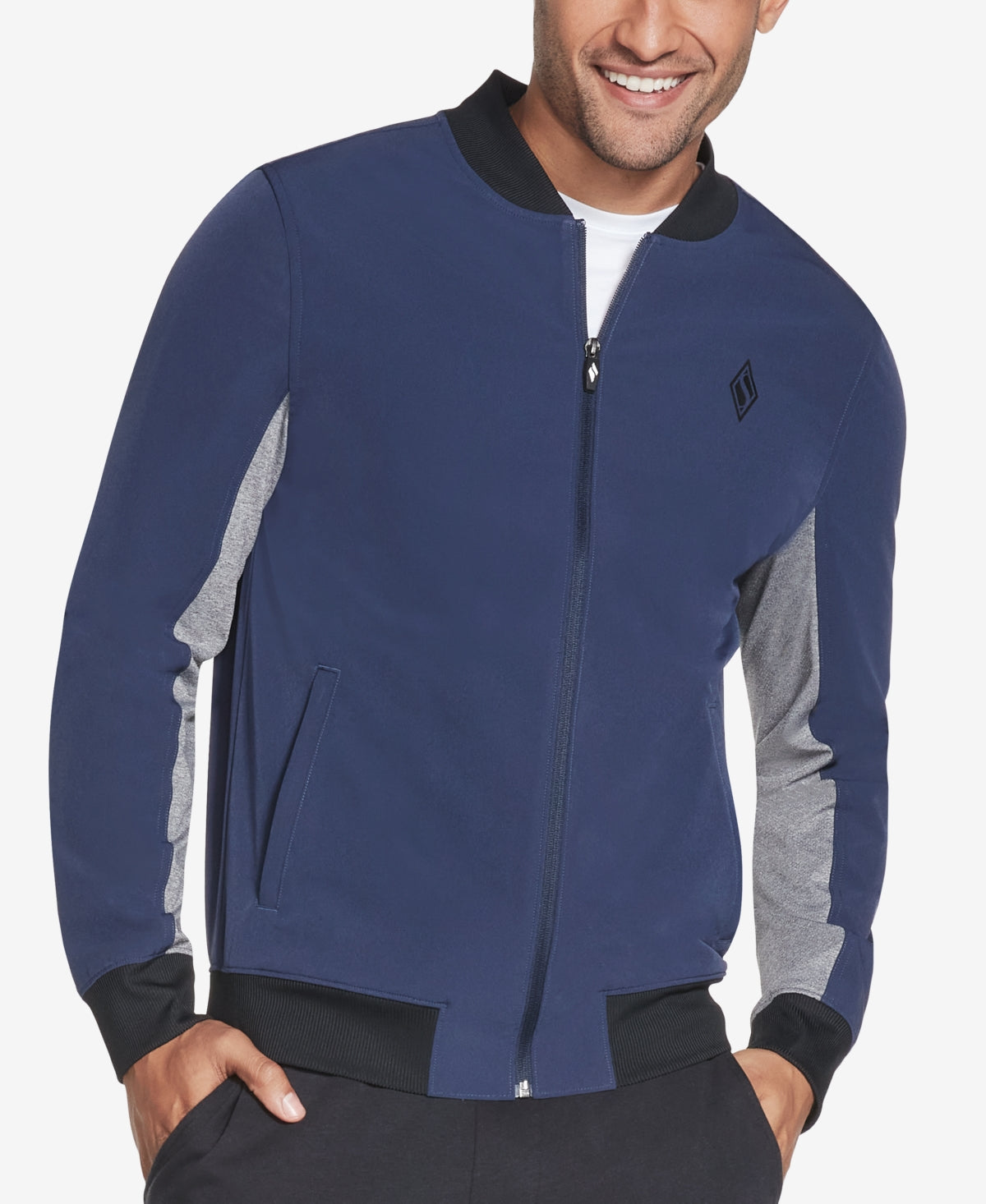 Skechers Men's Go Walk Wear Skechweave Premium Colorblocked Bomber Jacket Blue Size XXX-Large