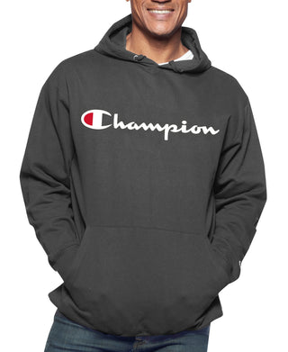 Champion Men's Logo Print Hoodie Gray Size 2X