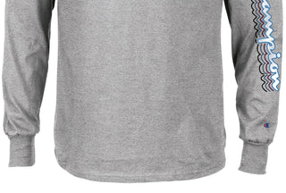 Champion Men's Graphic Logo Long Sleeve T-Shirt Gray Size XXX-Large