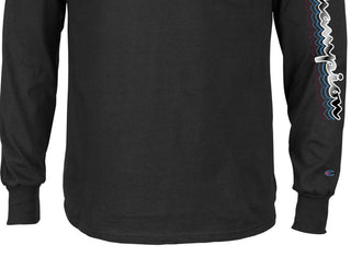 Champion Men's Graphic Logo Long Sleeve T-Shirt Black Size Medium