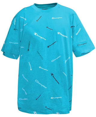 Champion Men's Relaxed Fit Allover Classic Logo T-Shirt Green Size XXX-Large