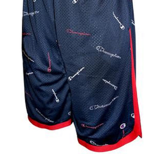 Champion Men's Allover Classic Logo Taped Mesh Shorts Blue Size XX-Large