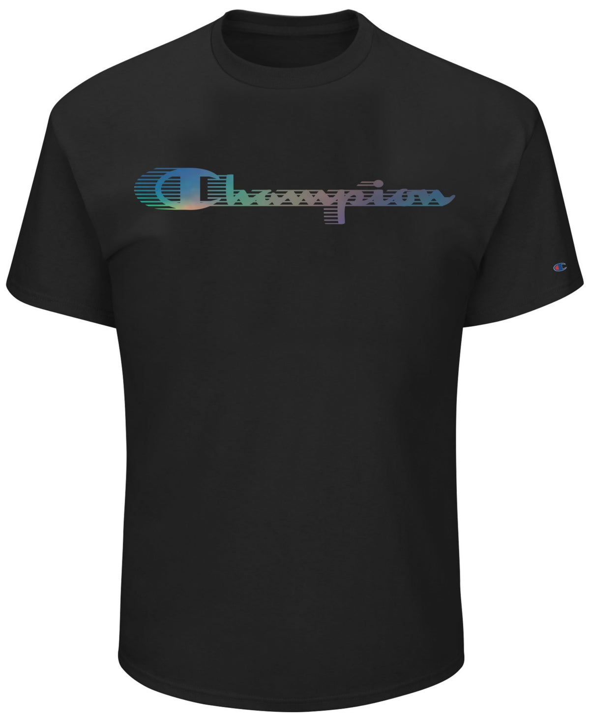 Champion Men's Classic Anaglyph Logo Short Sleeve T-Shirt Black Size XXX-Large