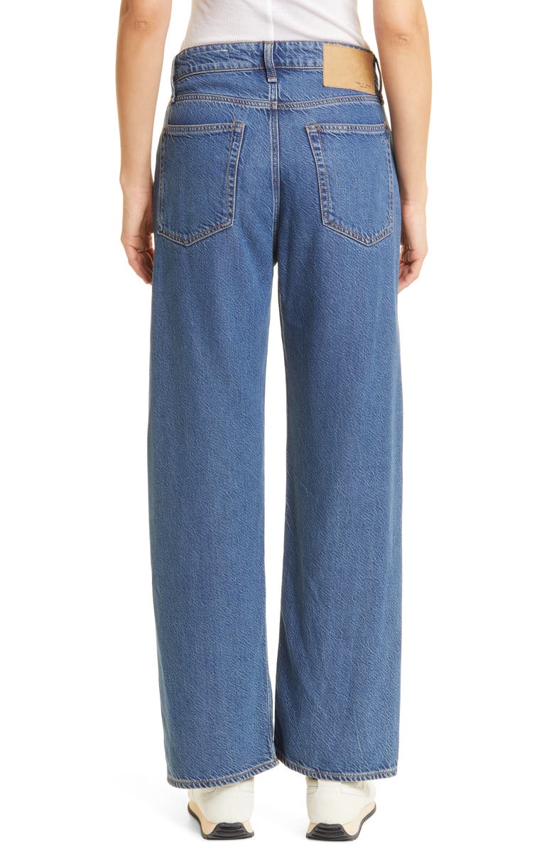 Rag & Bone Women's Featherweight Logan Wide Leg Jeans Blue Size 26