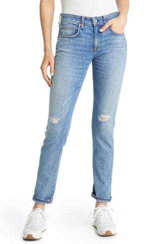 Rag & Bone Women's Dre Low Rise Slim Boyfriend Jeans Blue Size 27