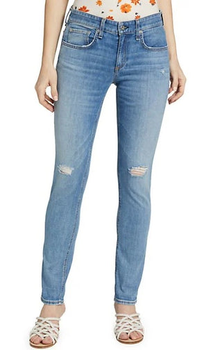 Rag & Bone Women's Dre Low Rise Slim Boyfriend Jeans Blue Size 27