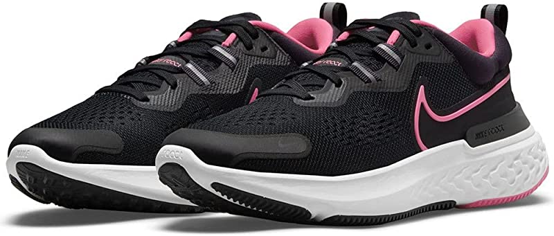 Nike Women's React Miler 2 Running Shoes Black/Pink Size 7.5 B(M) Us