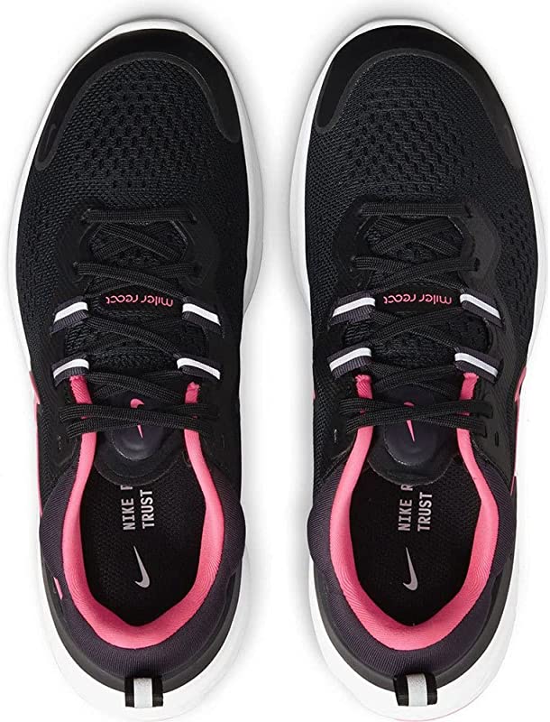 Nike Women's React Miler 2 Running Shoes Black/Pink Size 7.5 B(M) Us